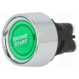 Mygtukinis jungiklis 50A/250VAC, 50A/12VDC OFF-(ON) žalias (variklio paleidimui)